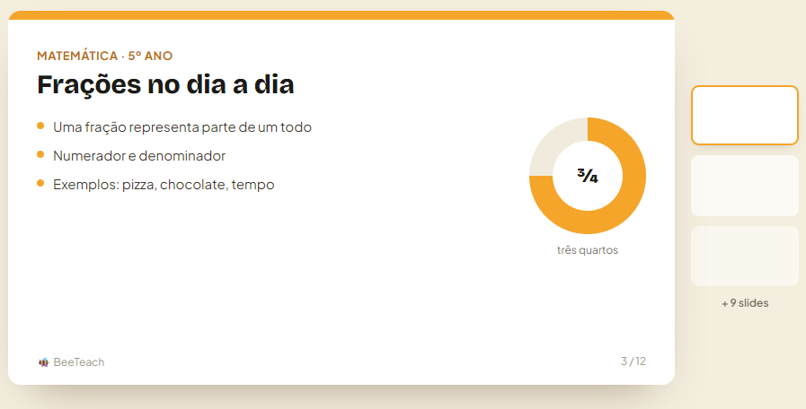 Exemplo de apresentação de slides gerada na plataforma